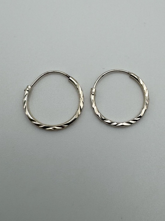 925 Sterling Silver Jewelry - Sterling Silver 925 Hoop Earrings Diamond Cut